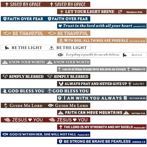 Bible Verse Bracelets – 80 Pcs Bulk Jesus Silicone Wristbands - color: Dark Color