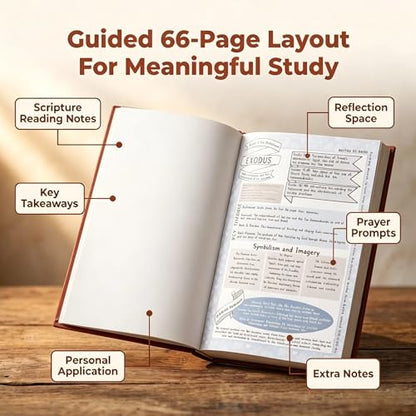 66-Page Bible Study Guide & Journal for Women, Year-Long Devotional