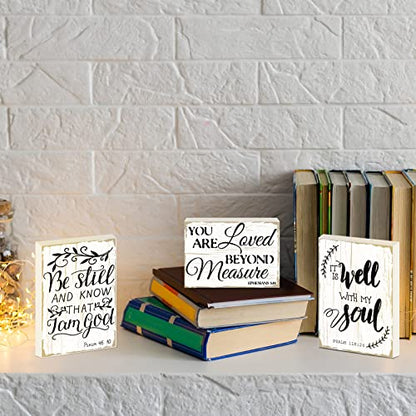 Maitys 6 Pcs Bible Verse Mini Wood Signs Religious Sign, Delicate Style - style: Delicate Style