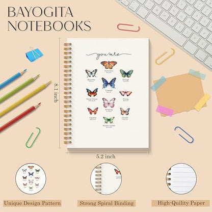 Christian Butterfly Notebook - Inspirational Christian Journal, Bible Verse Spiral Notebooks, Christian School Supplies Notebooks, Motivational Christian Gifts, Coworker Gifts, 5.5x8.3 Inches - color: Bible Butterfly