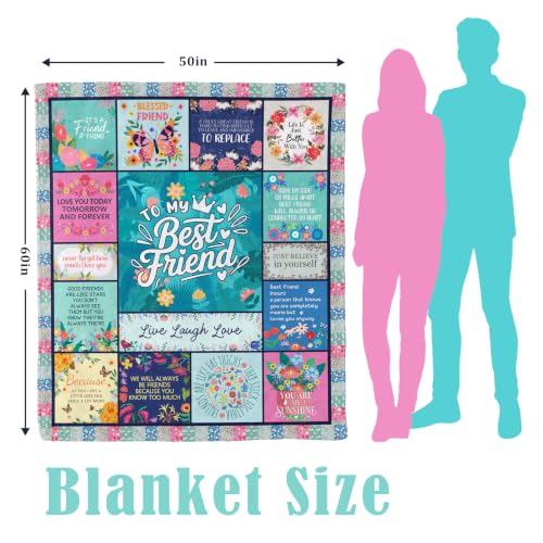 Best Friend Blanket, Best Friend Birthday Gifts for Women 50"x60" - color: Green-best Friend
