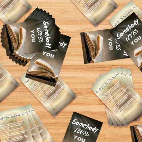 200 Pcs Christian Inspirational Cards Somebody Loves You – Double-Sided Bible Verse Encouragement Cards, Religious Faith Cards for Gifts, Church Outreach, Daily Devotion
