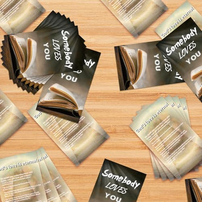 200 Pcs Christian Inspirational Cards Somebody Loves You – Double-Sided Bible Verse Encouragement Cards, Religious Faith Cards for Gifts, Church Outreach, Daily Devotion