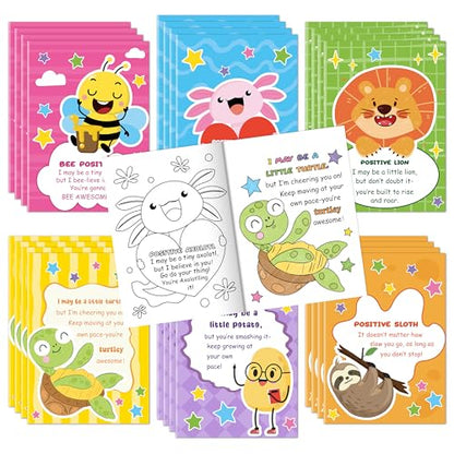 Dvbonike 24Pcs Positive Coloring Books Animal Inspirational Puns DIY Pages - color: D-positive (Puns)