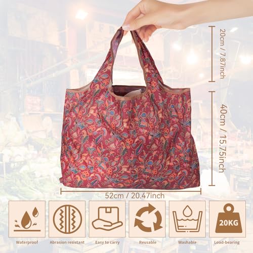Large Foldable Grocery Bag Set of 3 Reusable Shopping Bags