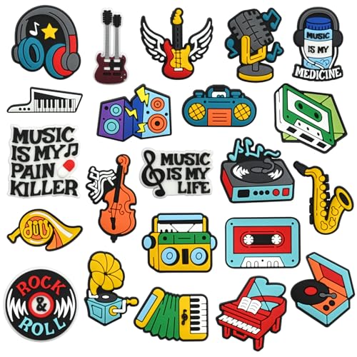 Cute Pins Bulk, Funny Lapel Badge Pins Rubber Brooch Pins for Backpacks, Hats, Bags - style: Music-22PCS