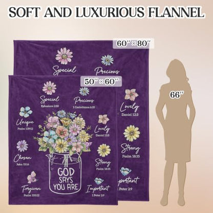 Christian Birthday Gifts for Women, Christian Religious Blanket 80''x 60'' - color: Deep Purple, size: 80"x60"