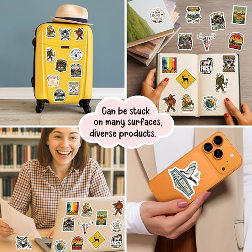 BEATRI Hunting Stickers 50Pcs Waterproof Vinyl Deer Hunting Decor - color: Hunting Stickers