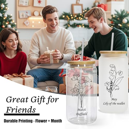 AGH 16oz Christian Glass Tumbler with Lid and Straw - Inspirational Gift for Women, Faith-Based Gift with Prayer Quotes, Perfect for Christmas, Baptism, Birthday, Easter, or Daily Encouragement - color: 16OZ 1Pack January Carnalio Clear