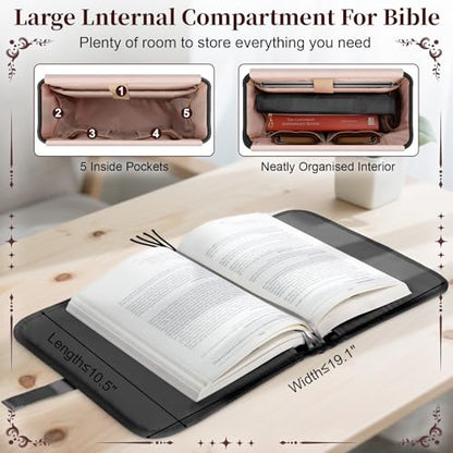 Large Bible Cover Case for Women, Bible Cover with Book Sleeve