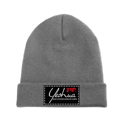 Yeshua Jesus Christian Beanie Hat Warm Winter Skull Caps Knit Slouchy Beanies for Outdoor - color: Charcoal-03