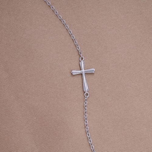 GAVU 925 Sterling Silver Small Cross Charm Bracelet for Women - color: Silver