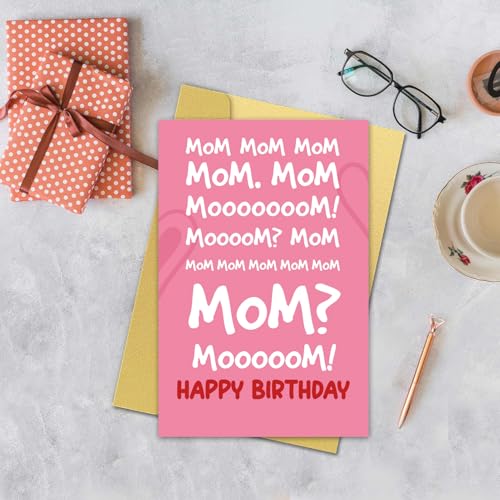 Funny Birthday Card for Mom Mother, Humorous Birthday Card Gift from Son Daughter. - color: #2