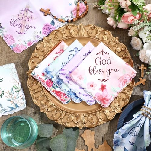 HunnmingRe Christian Handkerchief for Women Inspirational Gifts Bulk Inspirational Religious Bible Verse Handkerchief - style: God Bless You