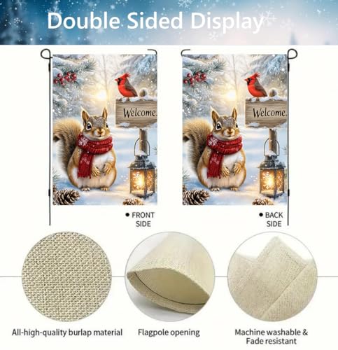 Welcome Winter Christmas Garden Flag 12x18 Inch Double Sided for Outside - color: Winter-12 x 18"