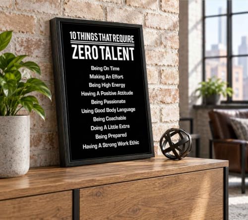 Floating Framed Motivational Canvas Wall Art, Inspirational Artwork 12x16in - color: 10 Things Thatrequire, size: 16"L x 12"W