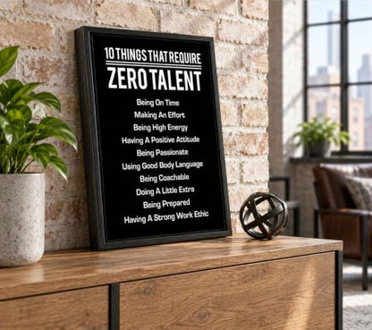 Floating Framed Motivational Canvas Wall Art, Inspirational Artwork 12x16in - color: 10 Things Thatrequire, size: 16"L x 12"W