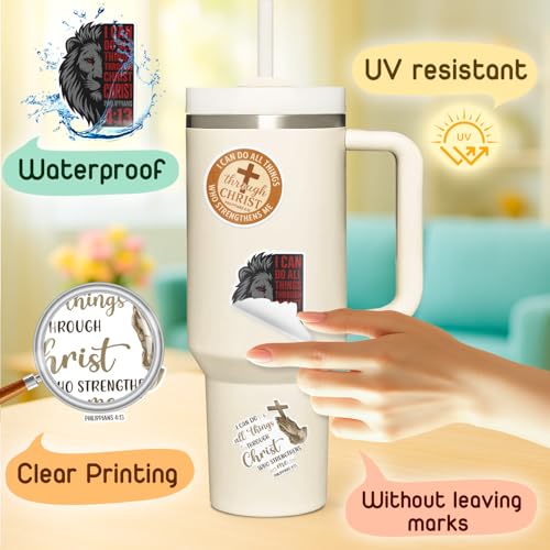 4 Pcs Christian Stickers - Bible Verse Waterproof Vinyl Decals - color: Bible Verse Christian Stickers