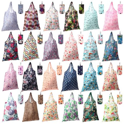 Paterr 24 Pcs Reusable Grocery Shopping Bags Foldable Bulk - style: Classic Style