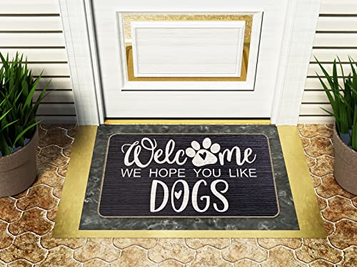 Welcome We Hope You Like Dogs Decorative Indoor Outdoor Doormat, Pet Lover Gift, Housewarming Gift, Dog Paws Doormat, Funny Welcome Mat for Home Entrance, Outside Entry - color: 10 Doormat