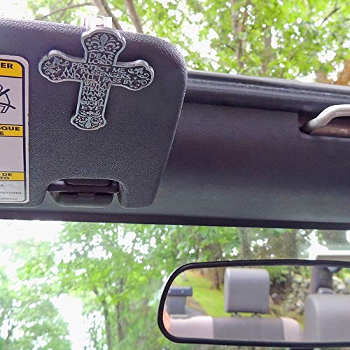 Cathedral Art (Abbey & CA Gift) Traveler's Prayer Cross Sun Visor Clip for Anniversary