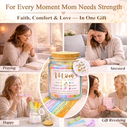 Bible Verse Jar Christian Gift for Mom - 96 Bible Verses - color: Mom
