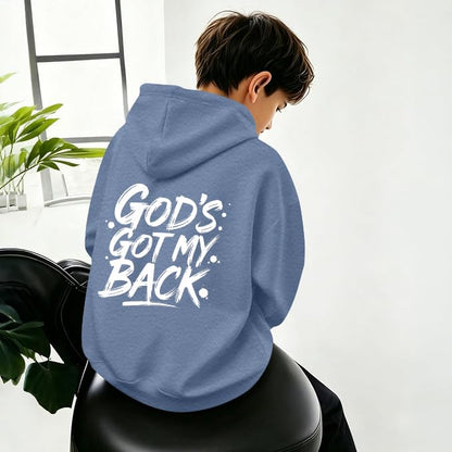 Boys Christian Inspirational Faith Graphic Pullover Hoodie - color: Blue-2, size: 5-6 Years