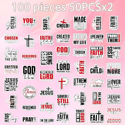 100 Pcs Bible Verse Christian Stickers Religious Faith Sticker - style: Bible Verse