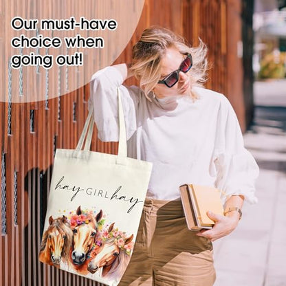Doreen's Boutique Aesthetic Canvas Handbag Tote Bag - style: Hay Girl Hay 1