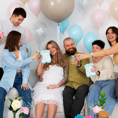 Baby Shower Bingo Cards - 24 Guests Blue Newborn Bingo for Baby Shower Party Supplies - color: Baby Bingo