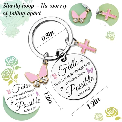 Christian Gifts for Women Religious Faith Keychain with Bible Verse