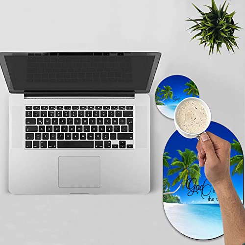 Personality Mouse Pad with Coaster Set, Shore Palms Tropical Beach Design Mouse Pad Non-Slip Rubber Gaming Mouse pad Computer Laptop - color: Color Leopard Print with Texture