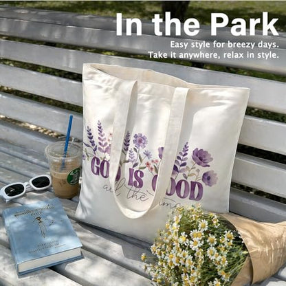 Bible Tote BagsGifts for Women, Cute Christian Church Canvas Tote Bag Christian Reusable Shopping Bags - color: Bible-01