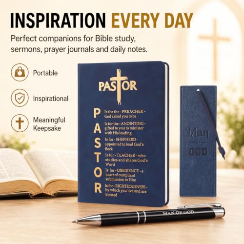 7 Pcs Pastor Appreciation Gifts for Men, Navy Blue - color: Navy Blue