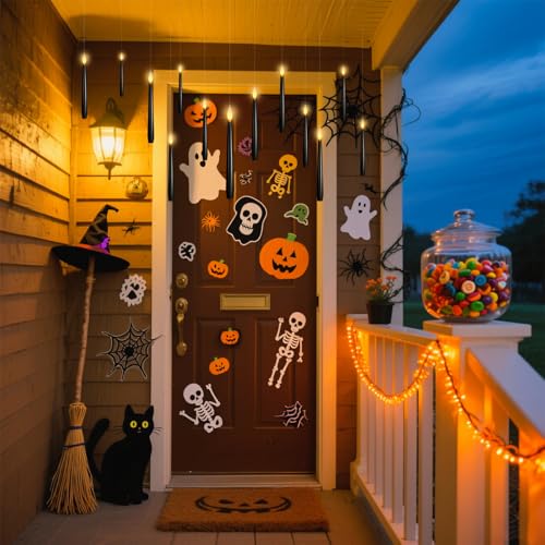 Black Floating Candles with Wand Remote, Hanging Halloween Decorations - color: 12pcs(Black)