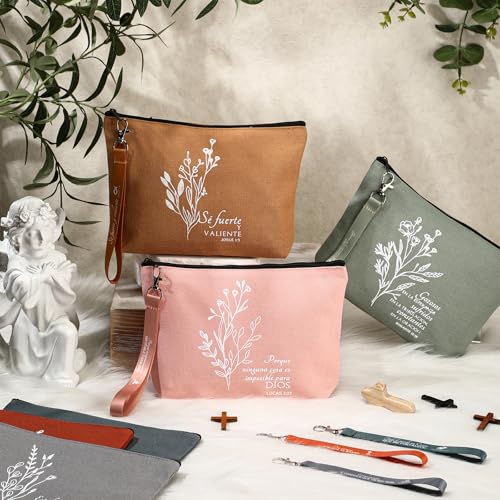 Huhumy 12 Pcs Christian Makeup Bag, Bright Colors, Spanish Boho - color: Bright Colors, style: Spanish Boho