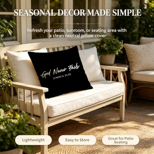 God Never Fails Throw Pillow Cover 18x18 inch - color: Bible02