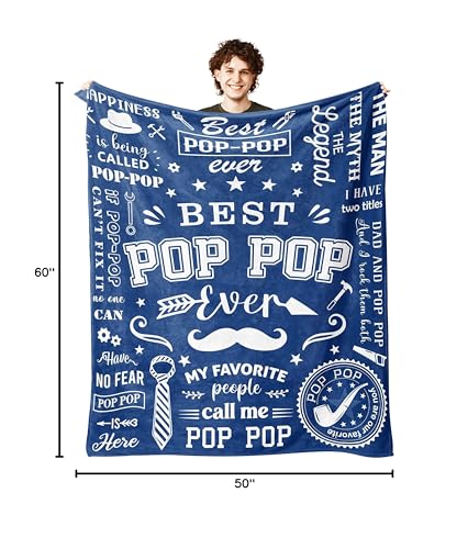 Lcobion Pop Pop Gifts, Gifts for Pop, Grandpa/Pop Pop Blanket 50" X 60" - color: Pop Pop Gifts, size: 60"*50"