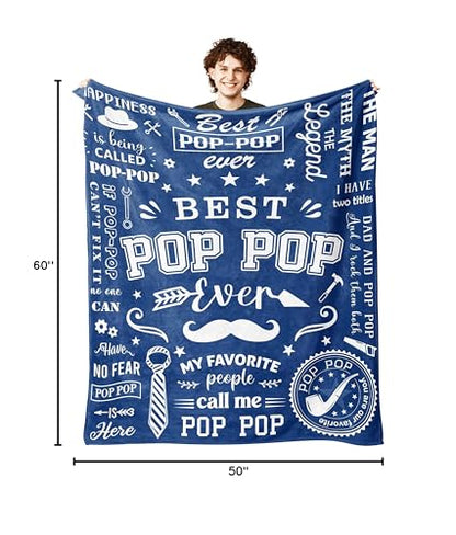 Lcobion Pop Pop Gifts, Gifts for Pop, Grandpa/Pop Pop Blanket 50" X 60" - color: Pop Pop Gifts, size: 60"*50"