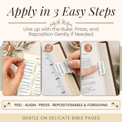 90 Christian Bible Tabs for Women, Men, and Kids - White Floral - color: White Floral