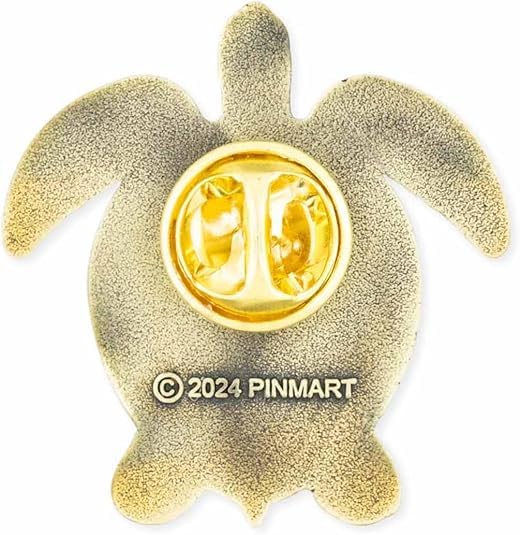 Beach & Ocean Lapel Pins - Gold & Silver Sea Life, Nautical & Tropical Designs - color: Antique Gold Sea Turtle, size: 1 Piece
