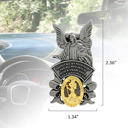 Guardian Angel St Christopher Medal Saint Christopher Car Visor Clip