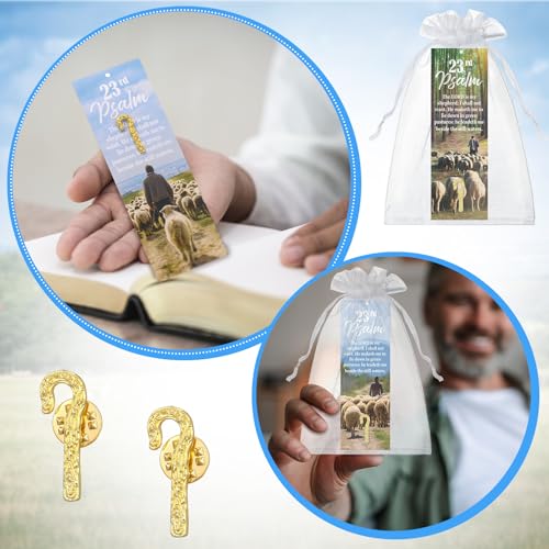 Supervitae 12 Sets Shepherd's Staff Pin 23rd Psalm Bookmark Christmas Gift - style: Shepherd's Staff