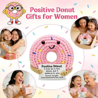 RainVibe Inspirational Bible Verse Jar with Crochet Donut Doll - 96 Prayer Cards for Mom, Women, Teens | Christian Home Decor & Spiritual Encouragement - style: Donut
