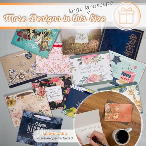 Christian Art Gifts Large Gift Bag with Card & Tissue Paper, Grace - color: Grace/Deep Orange, style: Large Landscape