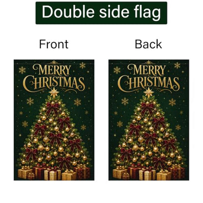 Louise Maelys Christmas Tree Garden Yard Flag 12x18 Inch Green - color: Multi-8