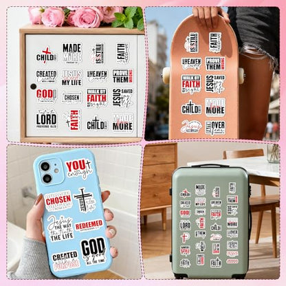 100 Pcs Bible Verse Christian Stickers Religious Faith Sticker - style: Bible Verse