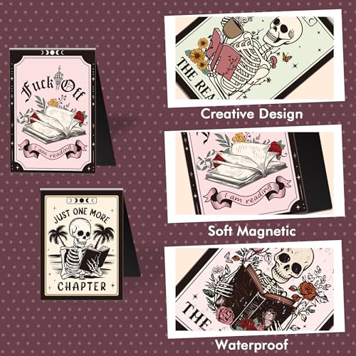 Gothic Skeleton Magnetic Bookmarks, Skull Book Marks for Horror Fans - style: Gothic Skeleton