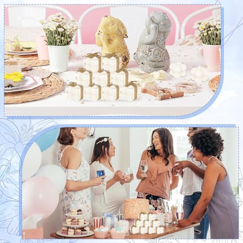 30 Sets Mini Bubble Candles Wedding Favors for Guests, 1.57" Soy Wax Candle - color: Ivory