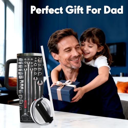 34HD Mechanic Dad Engineer Tools 40 oz Tumbler with Handle, Gift for Papa - color: Mechanic Tool